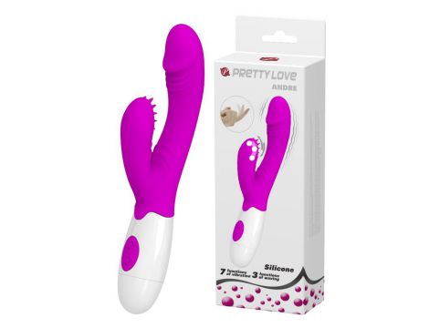 Wibrator punktu G Pretty Love Andre ze stymulatorem fioletowy 20 cm