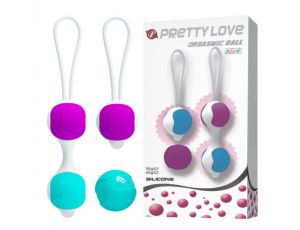 Kulki Kegla Pretty Love silikonowe liliowe turkusowe 10 cm