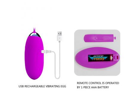Jajko wibrujące Pretty Love Jenny silikonowe z pilotem USB 7 cm - 7