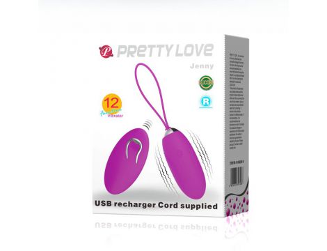 Jajko wibrujące Pretty Love Jenny silikonowe z pilotem USB 7 cm - 9