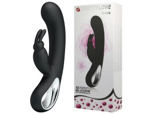 Wibrator króliczek silikonowy Pretty Love Webb czarny USB 21 cm