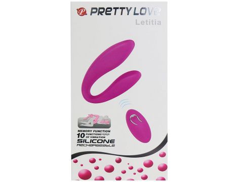 Wibrator wygięty Pretty Love Letitia z pilotem USB 10 funkcji - 10