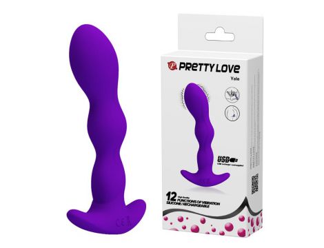 Wibrujący korek analny silikonowy Pretty Love Yale USB 12 trybów