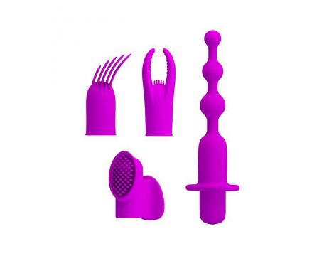 Zestaw wibracyjny Pretty Love silikonowy 12 trybów 4 w 1 - 4