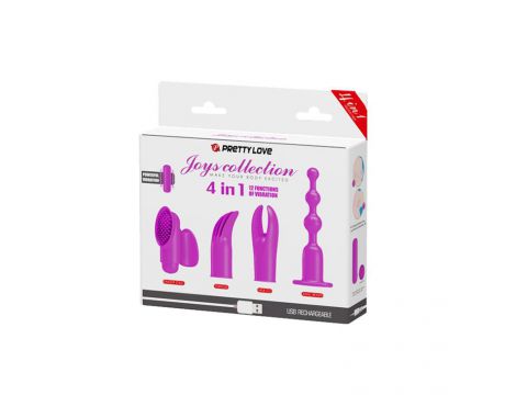 Zestaw wibracyjny Pretty Love silikonowy 12 trybów 4 w 1 - 12