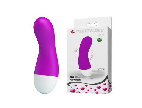 Wibrator mini Ian Pretty Love fioletowy silikonowy USB 30 funkcji