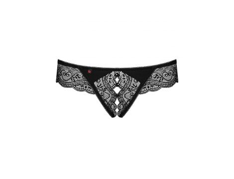 Stringi otwarte koronkowe Miamor Obsessive czarne XXL - 3