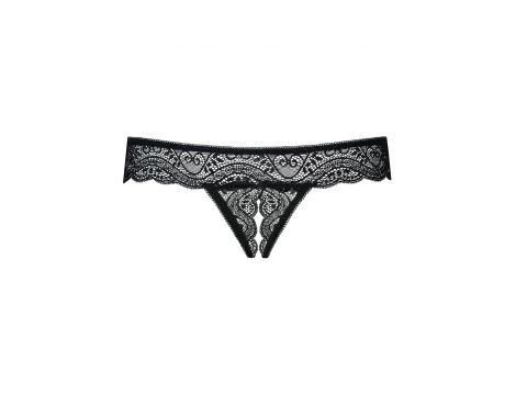 Stringi otwarte koronkowe Miamor Obsessive czarne XXL - 4
