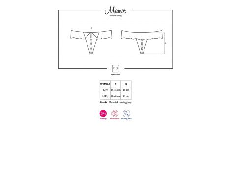 Stringi otwarte koronkowe Miamor Obsessive czarne XXL - 5