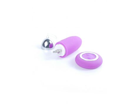 Jajeczko wibracyjne bezprzewodowe z pilotem Boss Series fioletowe 9 cm - 5
