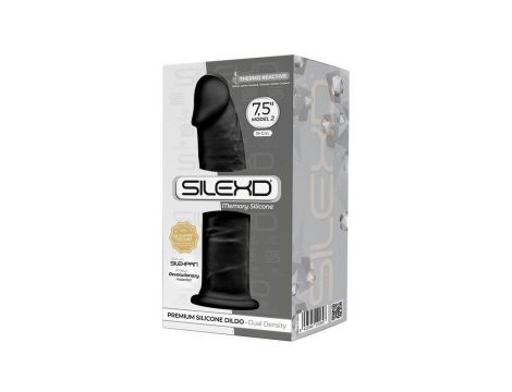 Realistyczne dildo silikonowe Silexd Model 2 czarne 19 cm - 3
