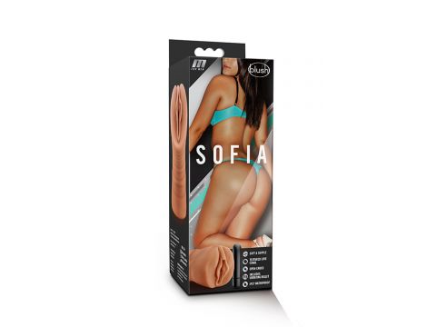 Masturbator z wibracją M for Men Sofia Mocha TPE na baterie AAA - 4