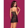 Seksowny koronkowy babydoll z stringami Obsessive czarne L/XL - 5