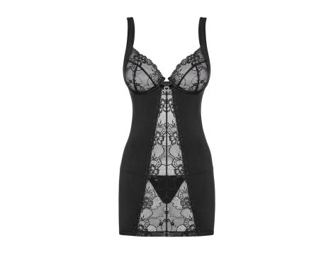 Koronkowa koszulka i stringi Heartina Obsessive czarna L/XL - 5