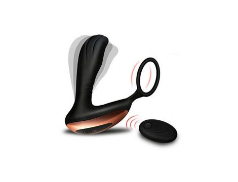 Masażer prostaty z pierścieniem na jądra pilot USB 10 funkcji - 3