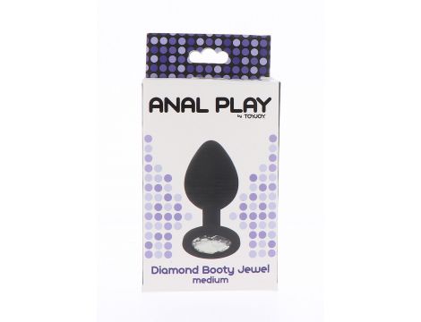 Korek analny Diamond Booty Jewel ToyJoy Medium czarny silikonowy 8 cm - 2