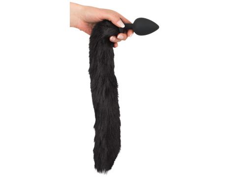 Korek analny z ogonem i uszami kota Bad Kitty czarny 9 cm - 10