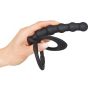 Pierścień na penisa i jądra z dildo analnym Black Velvets silikonowy - 9