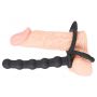 Pierścień na penisa i jądra z dildo analnym Black Velvets silikonowy - 15