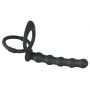 Pierścień na penisa i jądra z dildo analnym Black Velvets silikonowy - 4