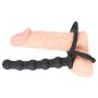 Pierścień na penisa i jądra z dildo analnym Black Velvets silikonowy - 12