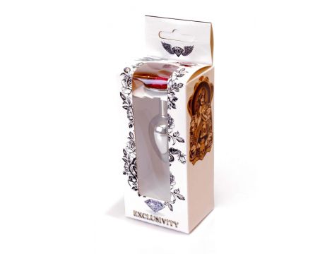 Biżuteria analna srebrna z różowym diamentem HeavyFun 7 cm - 8