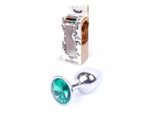 Biżuteria analna srebrna zielona HeavyFun 7 cm