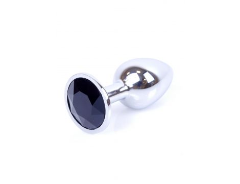 Biżuteria analna srebrna z czarnym diamencikiem 7 cm - 7