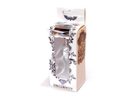 Biżuteria analna srebrna z czarnym diamencikiem 7 cm - 8