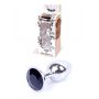 Biżuteria analna srebrna z czarnym diamencikiem 7 cm - 2