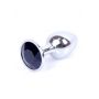 Biżuteria analna srebrna z czarnym diamencikiem 7 cm - 8