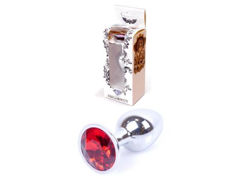 Biżuteria analna srebrna czerwona HeavyFun 7 cm