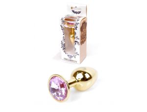 Biżuteria analna ze stali nierdzewnej złota z diamencikiem HeavyFun 7 cm