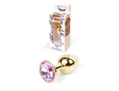 Biżuteria analna ze stali nierdzewnej złota z diamencikiem HeavyFun 7 cm