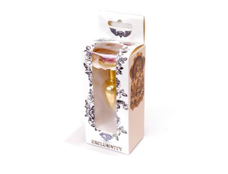 Biżuteria analna ze stali nierdzewnej złota z diamencikiem HeavyFun 7 cm - 8