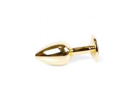 Biżuteria analna HeavyFun korek stalowy złoty czerwony 7 cm - 4