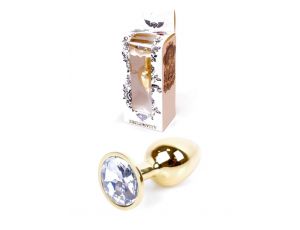 Biżuteria analna złota z diamentem HeavyFun 7 cm