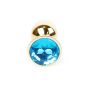Korek analny ze stali nierdzewnej z diamentem HeavyFun jasnoniebieski 7 cm - 3