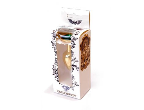 Stalowy korek analny z zielonym diamentem 7 cm HeavyFun - 8