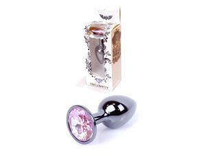 Korek analny stalowy z diamentem ciemnosrebrny 7 cm