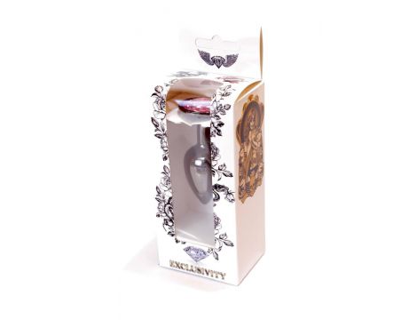 Korek analny stalowy z diamentem ciemnosrebrny 7 cm - 8