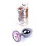 Korek analny stalowy z diamentem ciemnosrebrny 7 cm - 2