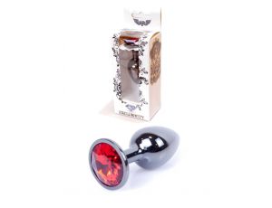 Biżuteria analna stalowa z czerwonym diamentem HeavyFun 7 cm