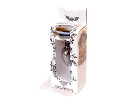 Biżuteria analna ze stali nierdzewnej z diamencikiem srebrna 7 cm - 8