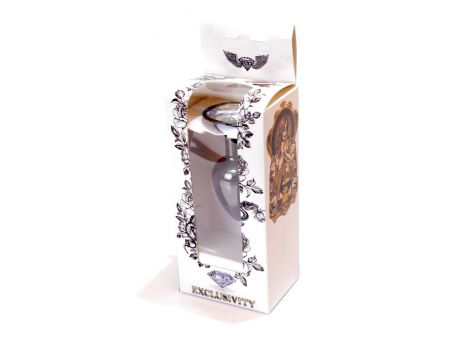 Biżuteria analna stalowa srebrna z diamentem 7 cm - 8