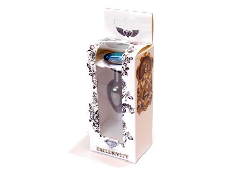 Biżuteria analna stalowa z diamentem niebieskim 7 cm B Series HeavyFun - 8