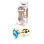 Plug-Jewellery Gold  Heart PLUG- Light Blue - 2