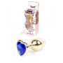 Biżuteria analna HeavyFun Gold Heart ciemnieniebieska 7 cm - 2