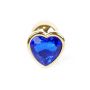 Biżuteria analna HeavyFun Gold Heart ciemnieniebieska 7 cm - 3