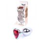 Biżuteria analna srebrna serce czerwone HeavyFun 7 cm - 2